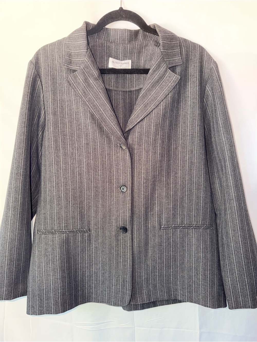 Alfred Dunner Gray Pinstripe Suit Jacket